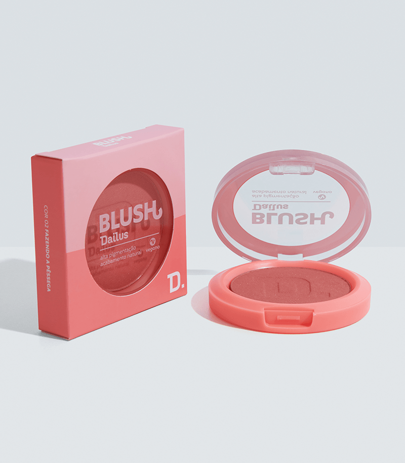 Blush Fazendo a Pêssega - Rosa Claro com Brilho Delicado