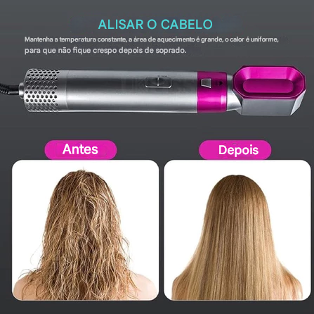 Escova Modeladora 5 em 1 secador de cabelo escova de ar quente modelador alisador de cabelo escova