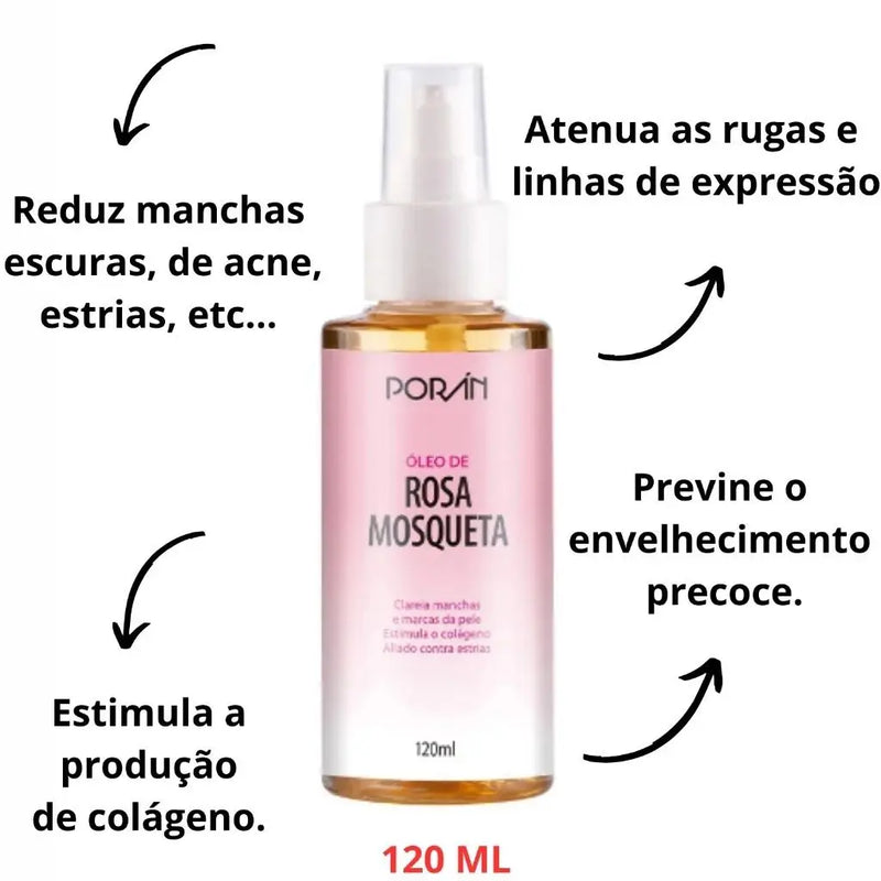 Óleo de Rosa Mosqueta Porán - Corpo e Rosto - 120ml